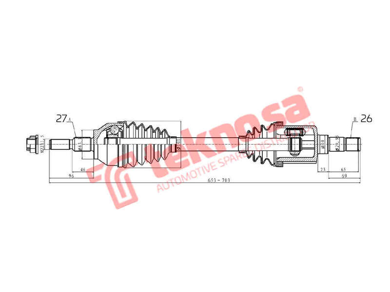 DRIVESHAFT - DFO212 (TEKNOSA)