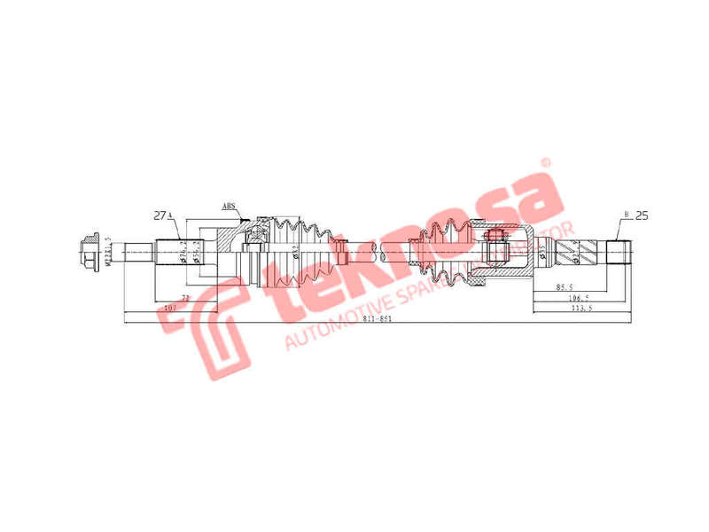DRIVESHAFT - DFO215 (TEKNOSA)