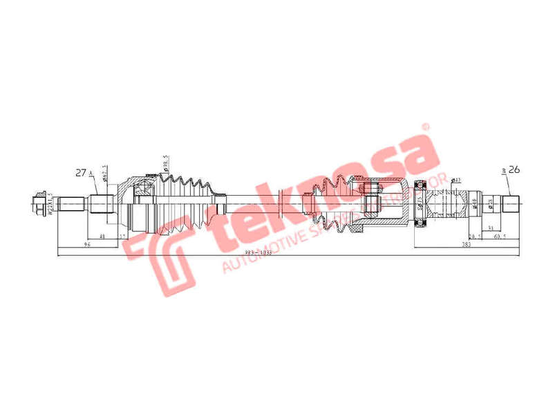 DRIVESHAFT - DFO407 (TEKNOSA)