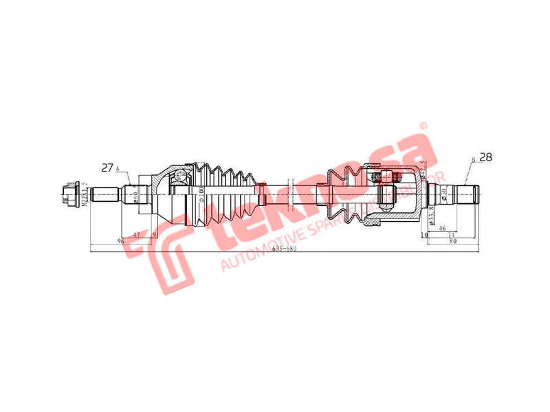 DRIVESHAFT - DFO408 (TEKNOSA)