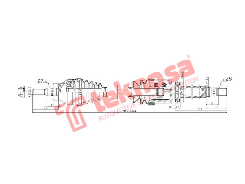 DRIVESHAFT - DFO409 (TEKNOSA)