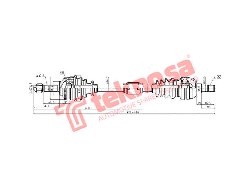 DRIVESHAFT - DGM203 (TEKNOSA)