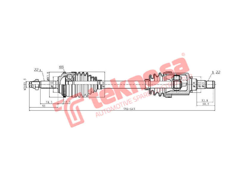 DRIVESHAFT - DGM208 (TEKNOSA)
