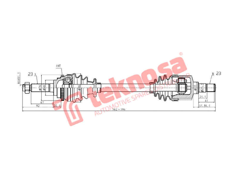 DRIVESHAFT - DGM211 (TEKNOSA)