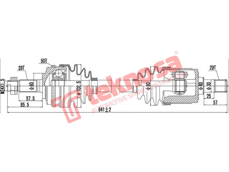 DRIVESHAFT - DHO160 (TEKNOSA)