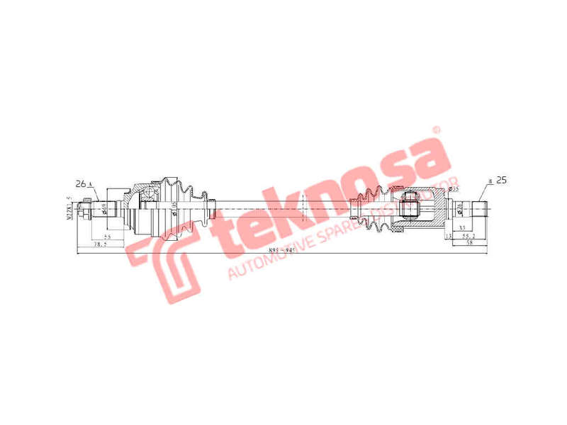 DRIVESHAFT - DHO207 (TEKNOSA)