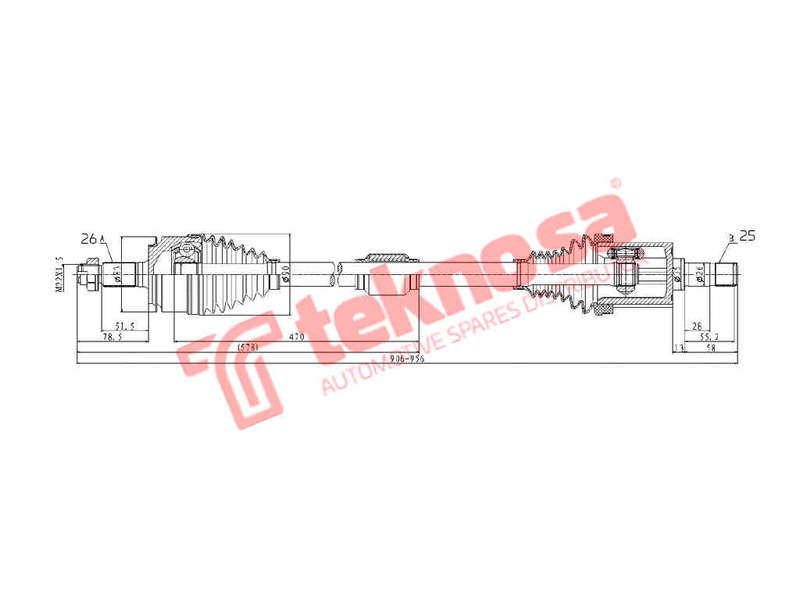 DRIVESHAFT - DHO209 (TEKNOSA)