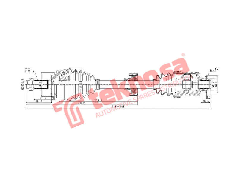DRIVESHAFT - DHO213 (TEKNOSA)