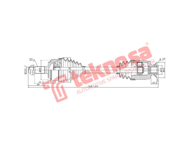 DRIVESHAFT - DHO215 (TEKNOSA)