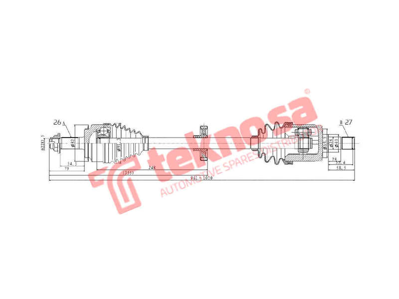 DRIVESHAFT - DHO221 (TEKNOSA)