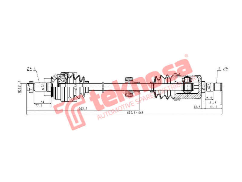 DRIVESHAFT - DHO231 (TEKNOSA)