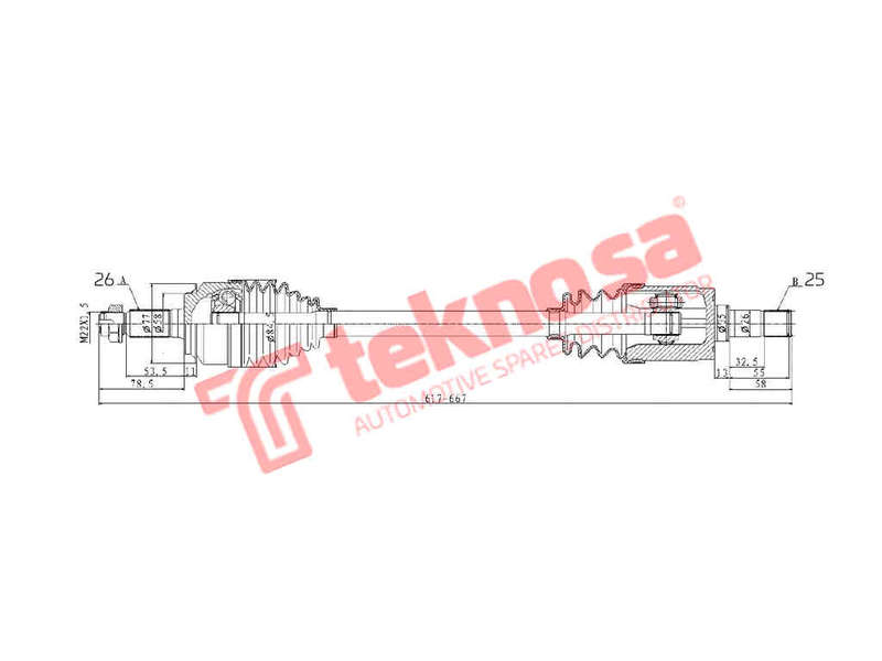 DRIVESHAFT - DHO234 (TEKNOSA)