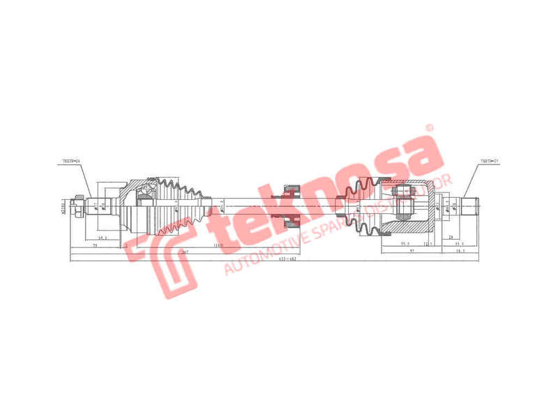 DRIVESHAFT - DHO240 (TEKNOSA)