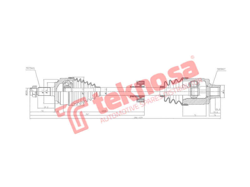 DRIVESHAFT - DHO241 (TEKNOSA)