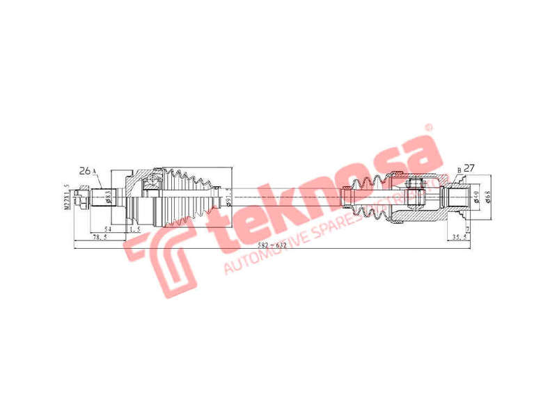 DRIVESHAFT - DHO245 (TEKNOSA)