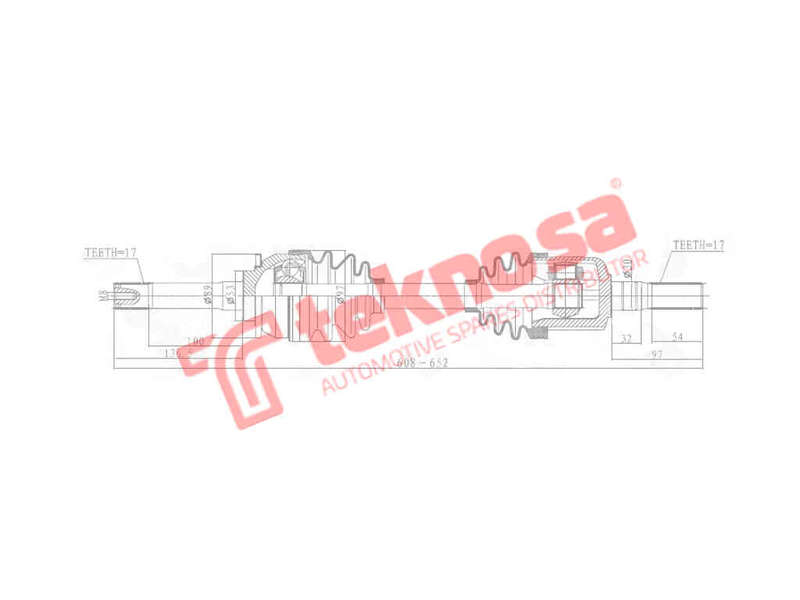 COMPLETE DRIVESHAFT - DHV200 (TEKNOSA)
