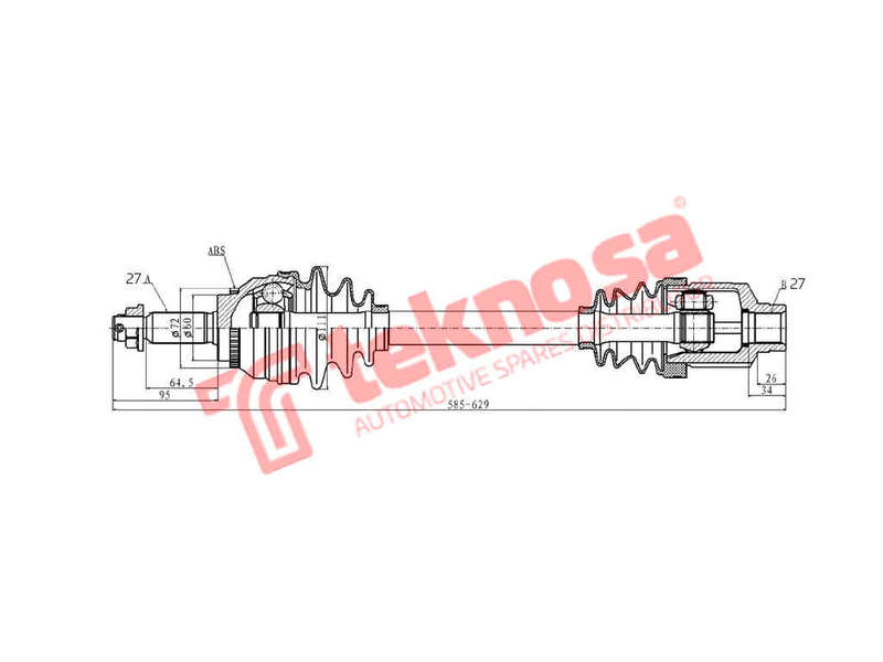 DRIVESHAFT - DHY214 (TEKNOSA)