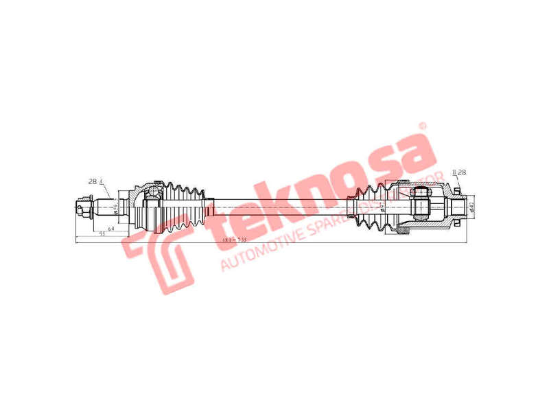 DRIVESHAFT - DJE101 (TEKNOSA)