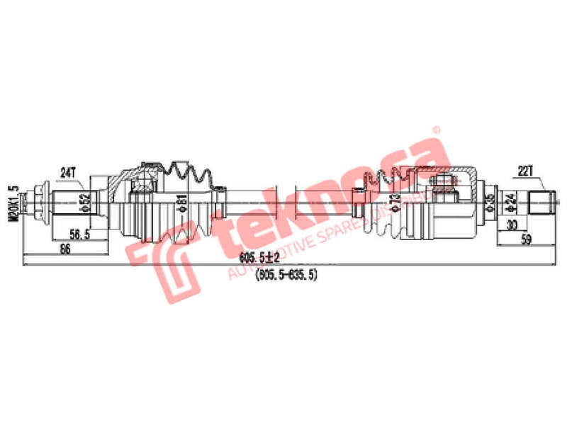 DRIVESHAFT - DKI100 (TEKNOSA)