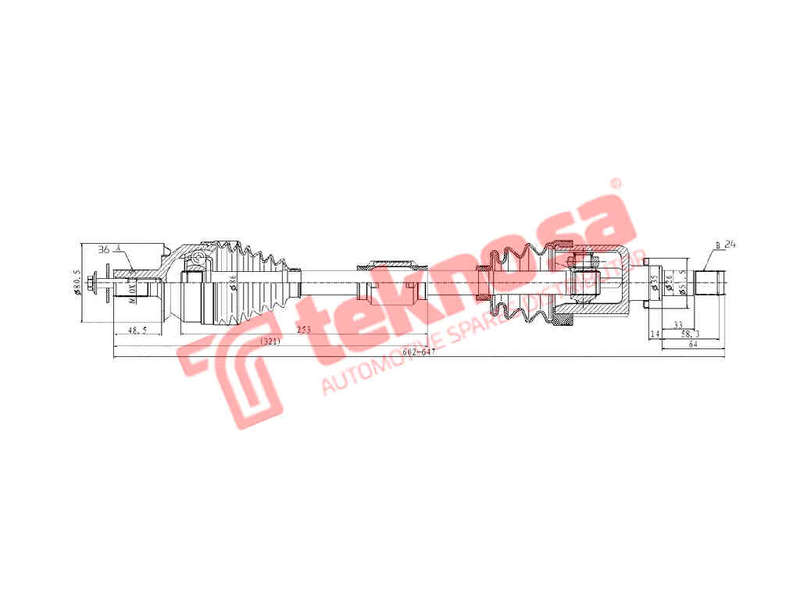 DRIVESHAFT - DMA108 (TEKNOSA)