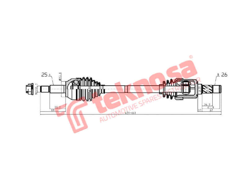 DRIVESHAFT - DMA210 (TEKNOSA)