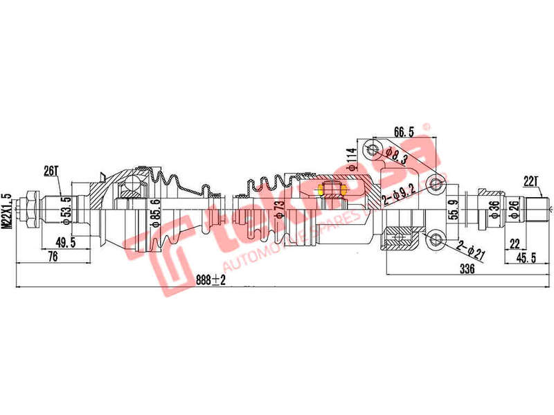 DRIVESHAFT - DMN101 (TEKNOSA)