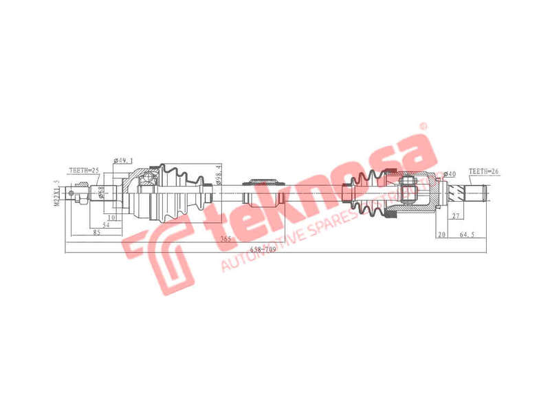 DRIVESHAFT - DNI109 (TEKNOSA)