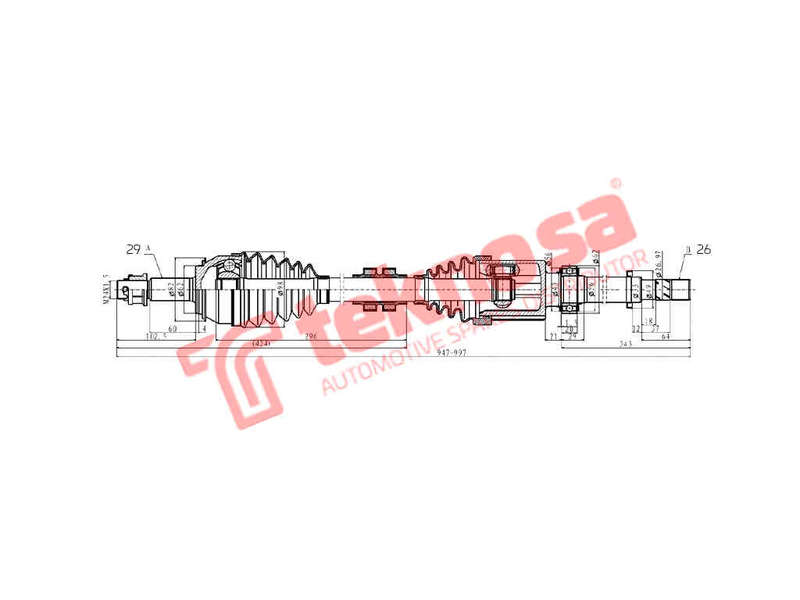 DRIVESHAFT - DNI201 (TEKNOSA)