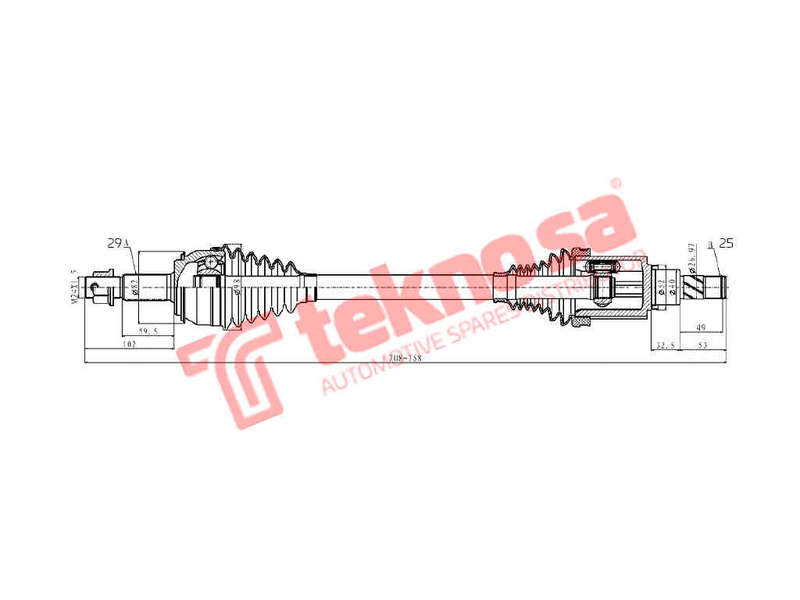 DRIVESHAFT - DNI202 (TEKNOSA)
