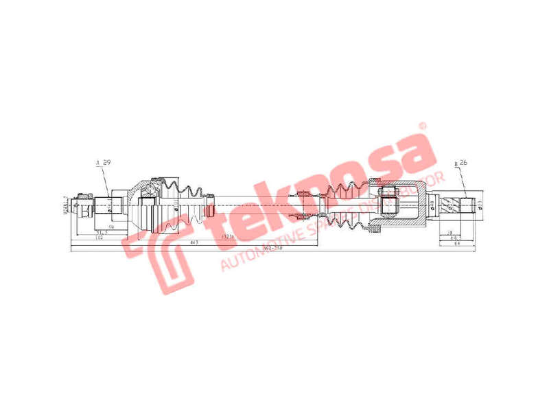 DRIVESHAFT - DNI206 (TEKNOSA)