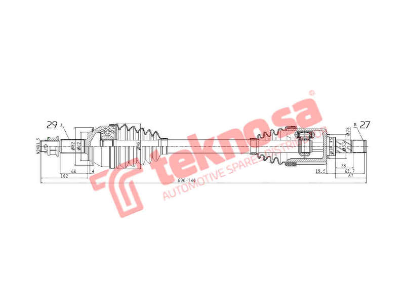 DRIVESHAFT - DNI208 (TEKNOSA)