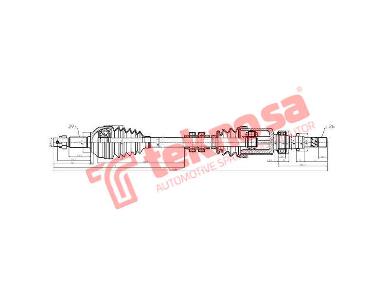 DRIVESHAFT - DNI225 (TEKNOSA)