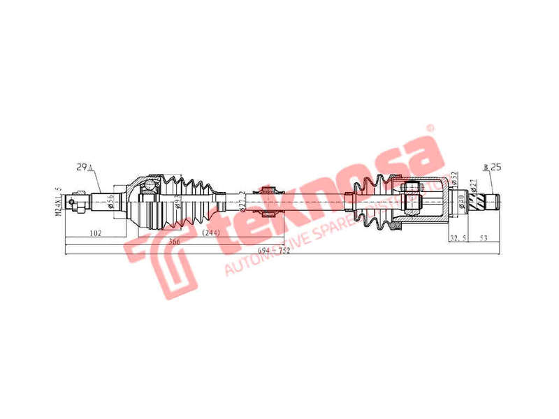 DRIVESHAFT - DNI226 (TEKNOSA)