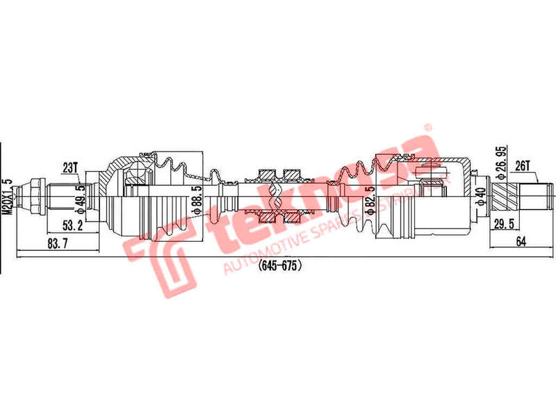 Driveshaft - DNI400 (Teknosa)