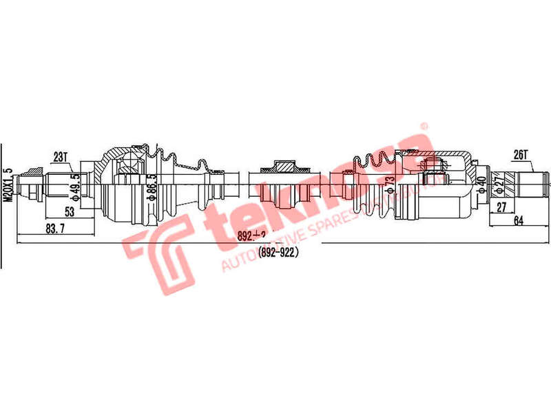 Driveshaft - DNI411 (Teknosa)