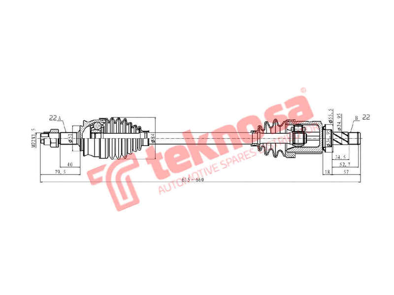 DRIVESHAFT - DOP104 (TEKNOSA)