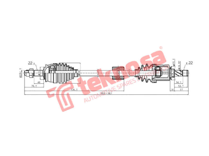 DRIVESHAFT - DOP105 (TEKNOSA)