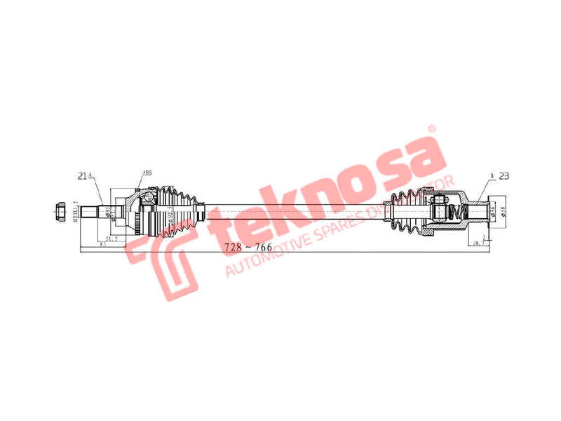 DRIVESHAFT - DRE209A (TEKNOSA)