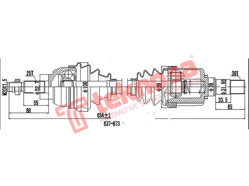 DRIVESHAFT - DRN202 (TEKNOSA)