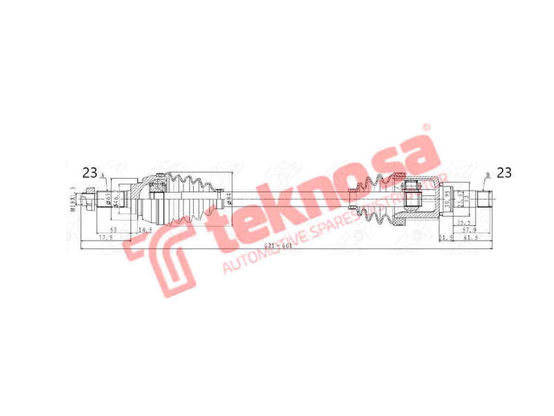 COMPLETE DRIVESHAFT - DRN205 (TEKNOSA)