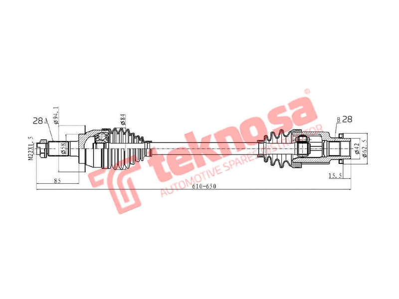 DRIVESHAFT - DSU101 (TEKNOSA)