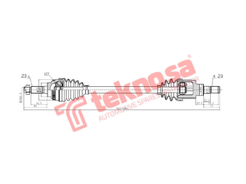DRIVESHAFT - DSU104 (TEKNOSA)