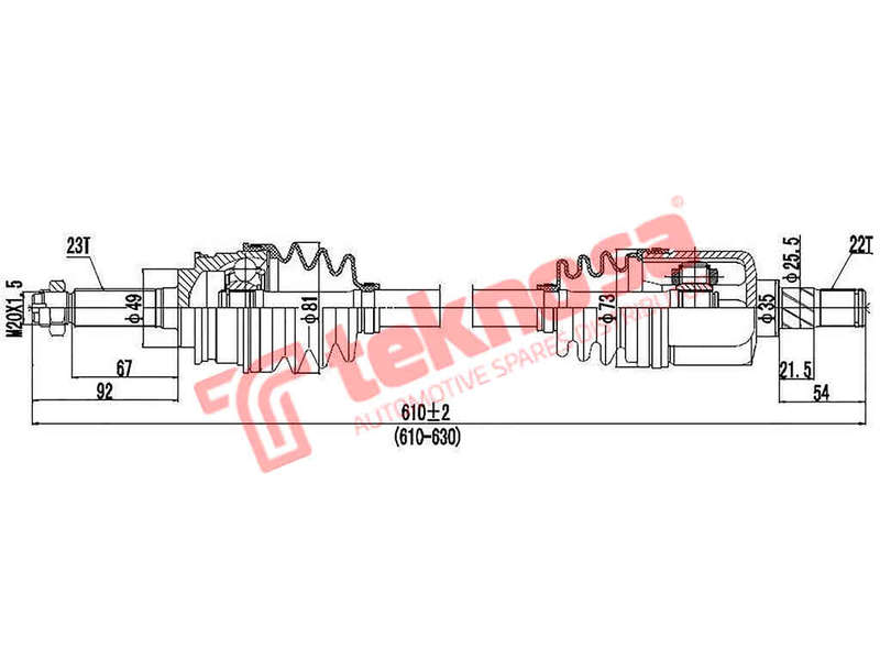 Driveshaft - DTA100 (Teknosa)