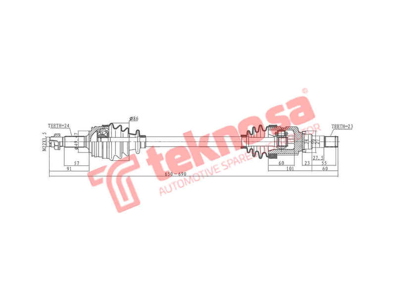 DRIVESHAFT - DTO218 (TEKNOSA)