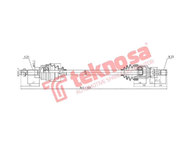 DRIVESHAFT - DTO219 (TEKNOSA)