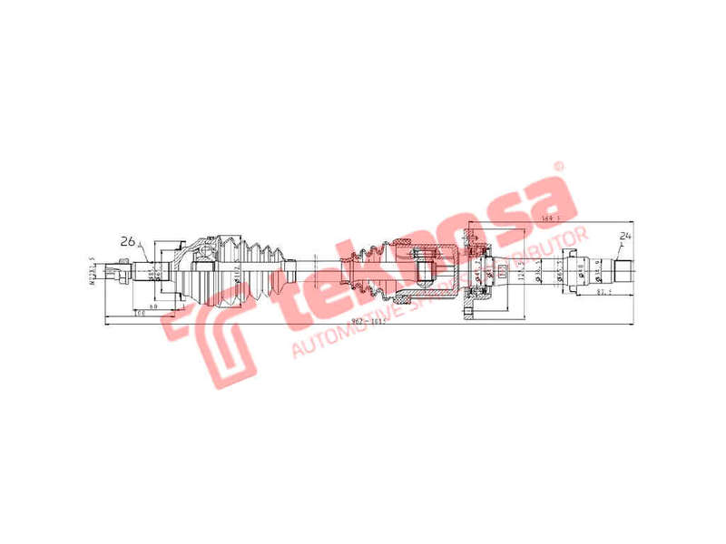 DRIVESHAFT - DTO223 (TEKNOSA)