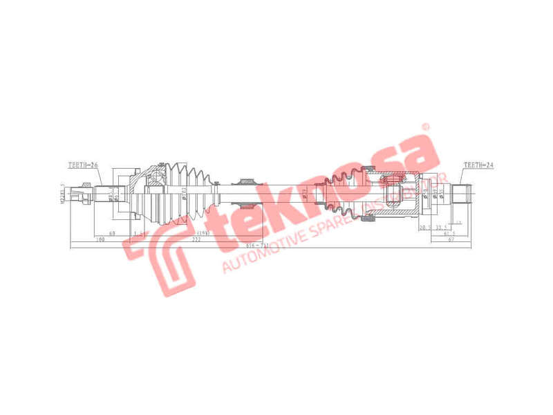 DRIVESHAFT - DTO230 (TEKNOSA)