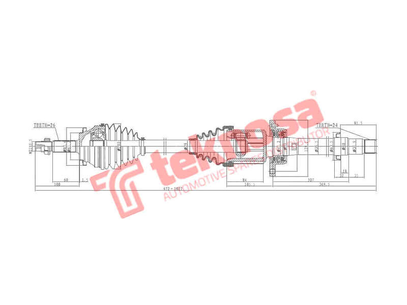 DRIVESHAFT - DTO231 (TEKNOSA)