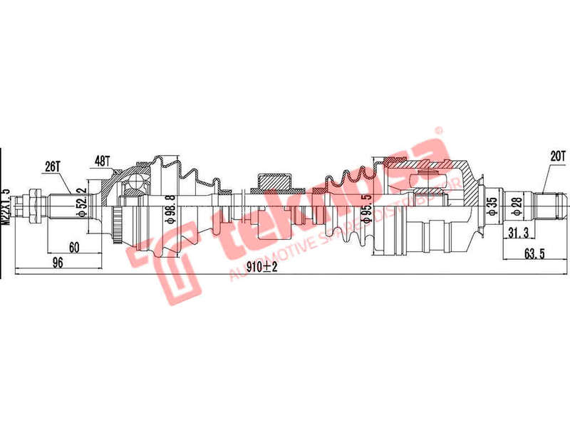 Driveshaft - DTO321 (Teknosa)