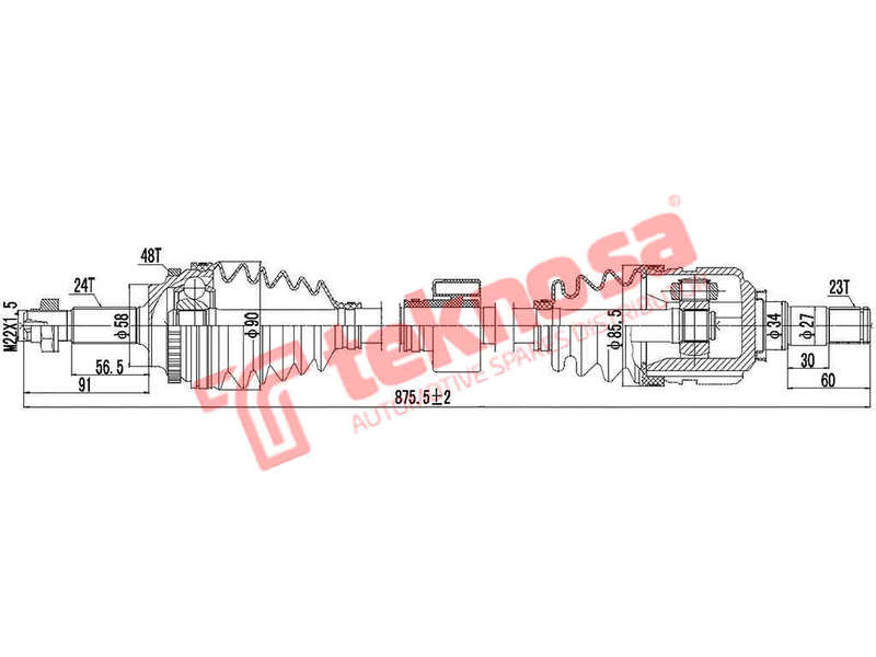 DRIVESHAFT - DTO351 (TEKNOSA)